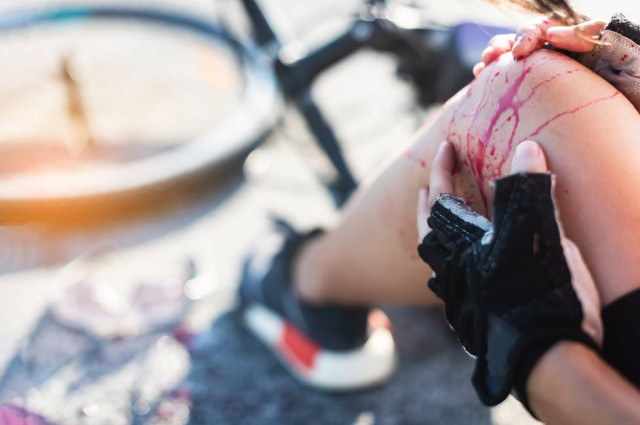 Close-up of a cyclist