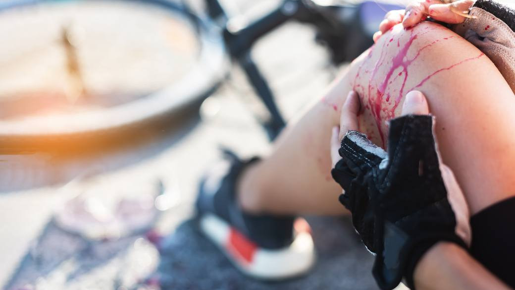 Close-up of a cyclist